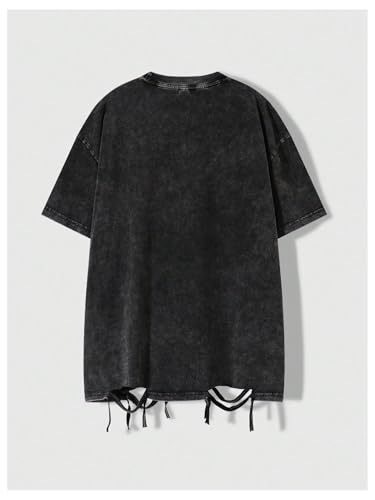 Men's Grunge Graphic Oversized Tee Shirts Y2K Vintage Short Sleeve Acid Wash Distressed T Shirt Top2