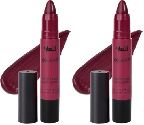 Image of Glam21 Lip Sutra Non-Transfer Crayon Lipstick |Lightweight & Longlasting| Creamy and comfortable on lips -2.8 gm | Star Glaze-17 (Pack of 2)