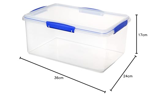 Sistema KLIP IT Frischhaltedose | 9,67 l | stapelbare und luftdichte Vorratsdose mit Deckelgeeignet für Kühl-/Gefrierschrank | blaue Clips | 1 Stück