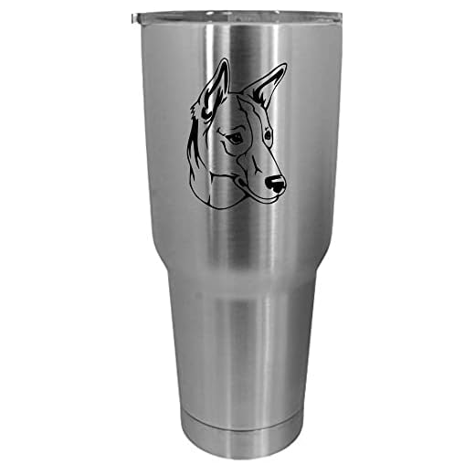 Portuguese Podengo Dog Themed Etched 30oz Stainless Steel Tumbler