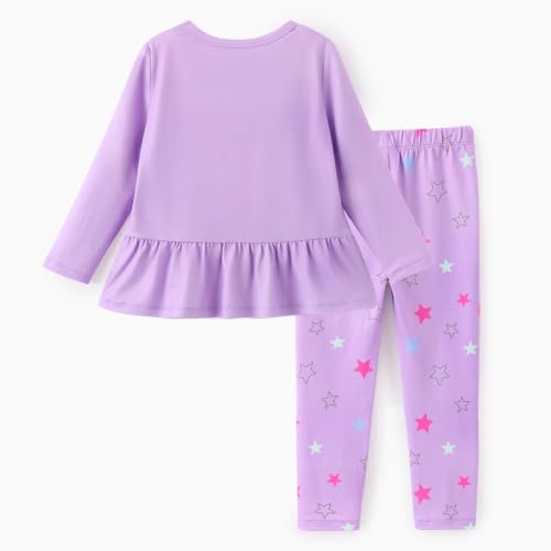 Image of Disney Toddler Girls Clothes Long Sleeve Shirt Leggings 2pcs Outfits Set