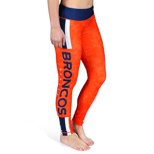 FOCO NFL Women's Team Stripe Leggings, Denver Broncos, Medium