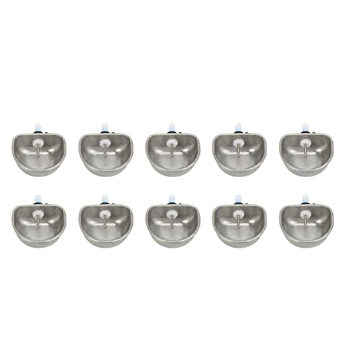 Haosie Rabbit Drinking Water Bowl 10PCS Nipple Drinker 3.54x2.60x1.18in Stainless Steel Rabbit Water Feeder Anti Scratch Removable Hanging Pet Cage Water Bowl