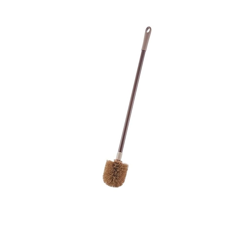 Toilet Brush Toilet Brush Household Bathroom Extended Handle Wall Hanging Soft Bristle Cleaning(Brown)