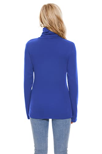 Image of TAIPOVE Cotton Fleece Lined Turtleneck Top for Women Long Sleeve Mock Turtle Neck Lightweight Sweater Thermal Underwear Shirt