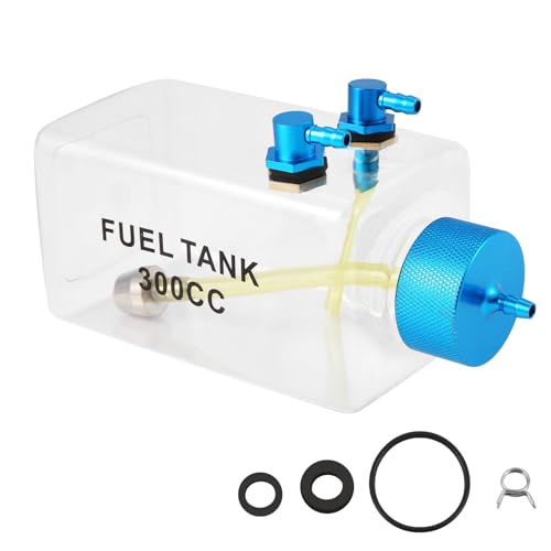 Comphic Tanque de combustible gasolina botella de plástico transparente 300CC CNC para RC Gas y Nitro Avión