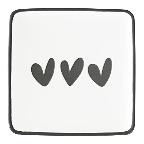 Image of Santa Barbara Design Studio Sippin' Pretty 4-Pack Ceramic Appetizer Plates, 4.5-Inch Square, Hearts