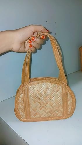 Image of han bag bamboo (LOCK) Bamboo Bags for Women - Handmade Wicker Woven Purse Handbag (pack of 1 pcs)
