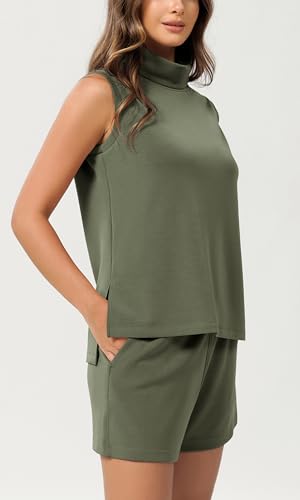 Tank Tops for Women Over 50: Your Complete Guide to Flattering, Comfortable Styles 10 ODODOS Modal Soft Mock Neck Tank Tops for Women Sleeveless Sweater Vest Casual Turtleneck Pullover Top, Dark Sage, Large