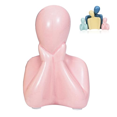 Kityemo Adornos de cerámica para una familia de cuatro (niña rosa)