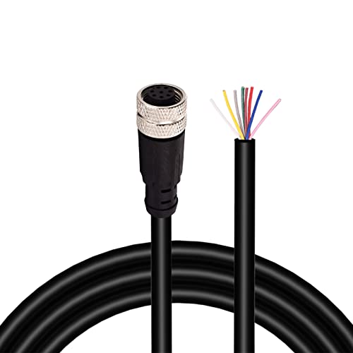 Connecteur M12 haute précision et câble de capteur aéronautique 8 broches 2 m