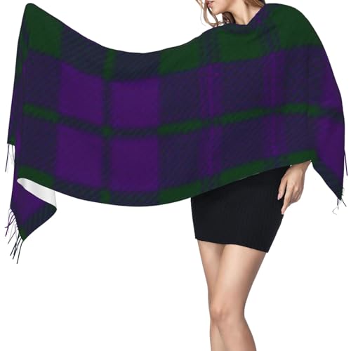 Rae Clan Surname Last Name Scottish Tartan Women's Winter Scarf - Extra long 71 inch plaid cashmere soft fringe scarf, lightweight and warm, suitable for all seasons3