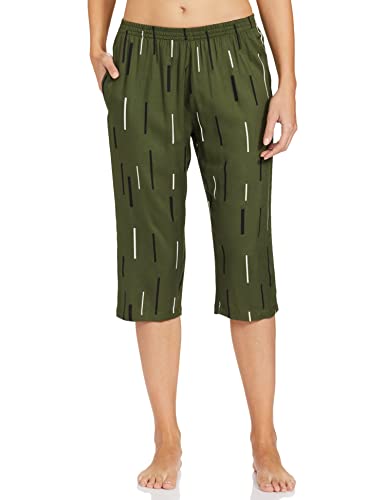 Image of Longies Women's Rayon Capri Nigh Suit Regular Set (LGRCSSYV001 Dark Green029 XL)