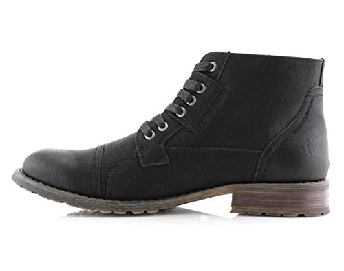 Image of Polar Fox Men's Casual Cap-Toe Ankle Boot Collection | Lace-Up Work, Combat, and Chukka Styles