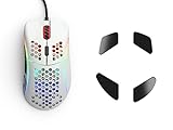 (Mouse + Ceramic Feet) Glorious Model D Gaming Mouse, Matte White + Glorious G-Floats Polished...