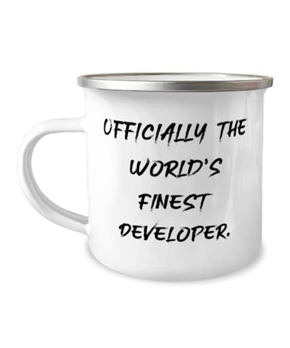 Beautiful Developer Gifts, Officially the World's Finest Developer, Birthday Gifts, 12oz Camper Mug For Developer from Friends, Fun gifts for developers, Gifts for programmers, Gifts for computer