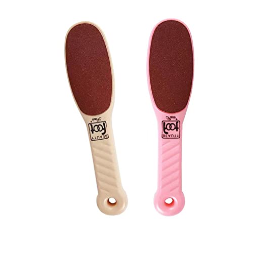 2PCS Professional Pedicure Rasp Foot File Cracked Skin Corns Callus Remover for Extra Smooth and Beauty Foot Care for Home DIY Use(Pink,Beige)