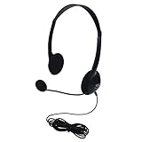Califone 3065AVT Lightweight Personal Multimedia Stereo Headset with To Go Plug, Black, Fully Adjustable Headband Fits All Students, Recessed Wiring Resists Prying Fingers