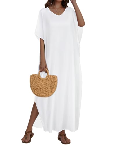 Image of Kaftan Dresses for Women V Neck Caftan Batwing Sleeve Swimsuit Cover Up