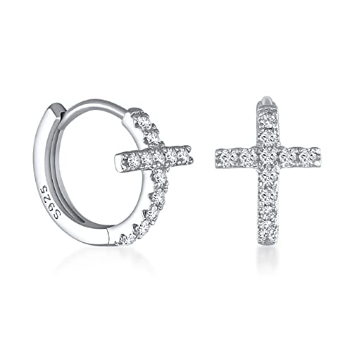 Boucles d'oreilles géométriques zircon femmes cerceaux piercing croisé
