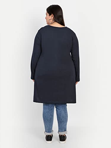 Image of CUPID Women Plus Size Cotton Round Neck Full Sleeves T-Shirt, Nightwear, Sleepwear, Daily Use Gym n Lounge Wear Long Tops for Ladies 3XL to 7XL