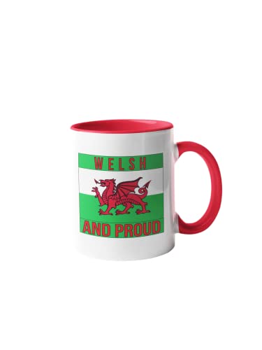 Tasse bicolore avec inscription « Proud to Be Welsh » - Cadeau d'anniversaire ou de Noël pour les amis du Pays de Galles Cover
