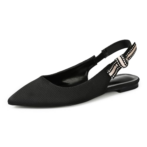 CYNLLIO Ballet Flats for Women Pointed Toe Mary Janes Flats Pointed Toe Slingback Ballerina Flats Comfy Casual Work Office Party Dress Shoes for Women Dressy