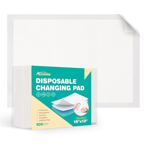 Image of Disposable Changing Pads for Baby 100 Count, Diaper Changing Pad 13 x 18 in, Changing Pad Liner Super Absorbent, Perfect Disposable Pads for Newborns