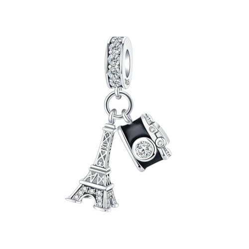 BIZK 925 Charms in argento sterling per bracciali e collane per compleanno San Valentino Gioielli di moda per donne amiche e madri (charm Torre Eiffel)