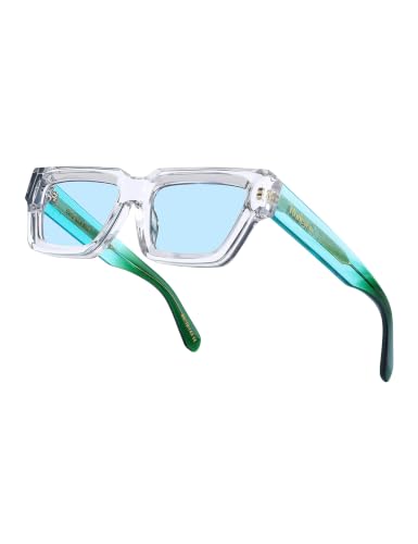 Image of Roneyee Rectangle Sunglasses Men Women Trendy Retro Sunglass UV Protection Fashion Acetate Stylish Square