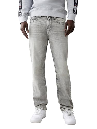 True Religion Men's Ricky Straight Fit Jeans with Snap Flap Pockets - Mesh High Shine2