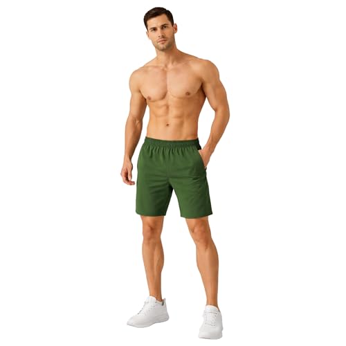 Image of NINQ Workout Half Pant for Man | Gym Shorts for Men with Drawstring Waist & 2 Zipper Pockets | Stylish Lightweight Shorts Pant for Men Sports