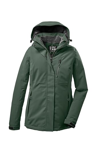 killtec Damen Funktionsjacke/Outdoorjacke mit abzippbarer Kapuze KOW 140 WMN JCKT, grüngrau, 42, 37411-000, grün/grau killtec Damen Funktionsjacke/Outdoorjacke mit abzippbarer Kapuze KOW 140 WMN JCKT, grüngrau, 42, 37411-000, grün/grau
