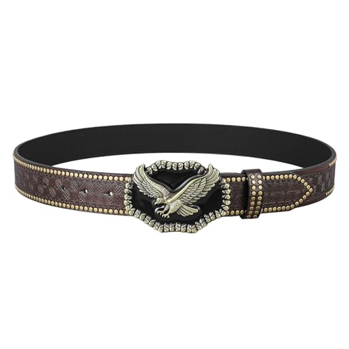 Western Cowboy Leathers Buckle Belts Vintage Pattern Floral Engraved Buckle Belt For Men PU Leathers Jeans Belts