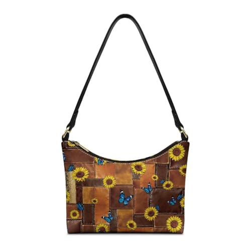 Image of Handbag for Women Leather Underam Shoulder Bag with Zipper Fashion Work Purse Waterproof Travel Wallet