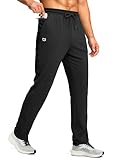 G Gradual Men's Sweatpants with Zipper Pocket Workout Athletic Track Pants Stretch Tapered Joggers for Gym Running Jogging(Black,M)