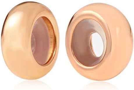 Rose Gold Clip Stopper Charms Sterling Silver 2pcs Rubber Charm Stopper Spacer Bead for Charm Bracelets - Image 3