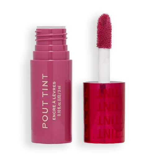 Makeup Revolution, Pout Tint Lip Gloss, Lightweight & Buildable Formula, Gloss to Stain Finish, Mad About Mauve, 0.1 Fl.Oz.