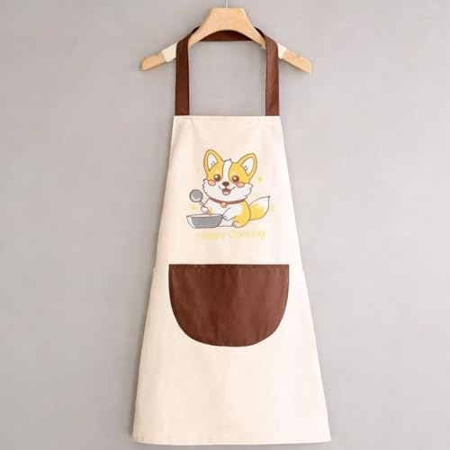 Image of HROY Kitchen Apron for Women & Men with Pocket & Side Towel | Kitchen Apron for Women & Men with Pocket & Side Towel | Reusable Cooking Chef Apron for Home Kitchen
