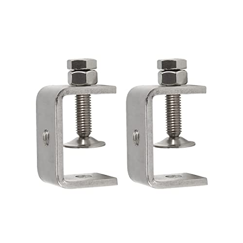 304 Stainless Steel C Clamps, Heavy Duty C Clamps for Metal Working, Woodworking Building Tiger Clamp Adjustable Wide Jaw Opening C Clamp, Silver