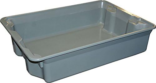7808085172 Nest and Stack Container, Glass Fiber Reinforce Plastic Composite, Capacity 500 lb, 25.25" x 18.0" x 6", Gray