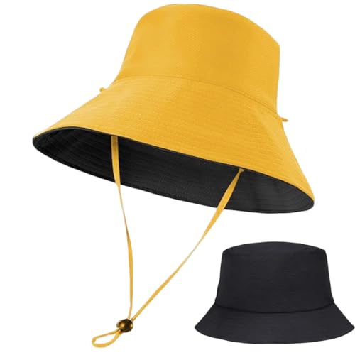 AYVRUOP - Chapeau Anti UV Bob réversible pour Femme,Chapeau de pêcheur pour homme,Chapeau de soleil pour femmes，Chapeau de pêcheur pliable réversible