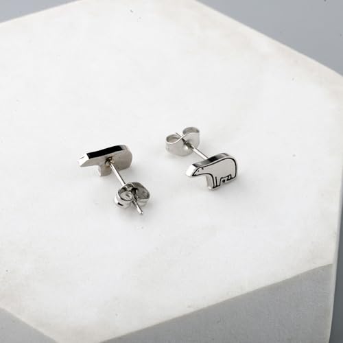 OKEYCH Polar Bears Lover Gift Polar Bear Stud Earrings Who Loves Polar Bears Jewelry North Pole Gift4