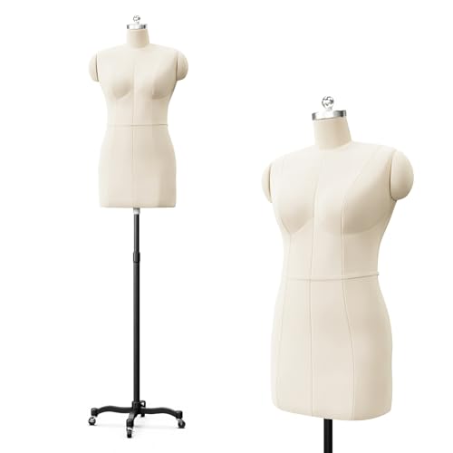 Bonnlo Female Sewing Mannequin, Size 18 Dress Form for Display