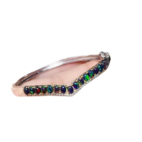 Bracelet opale véritable anti-ternissement en argent S925 pour femme