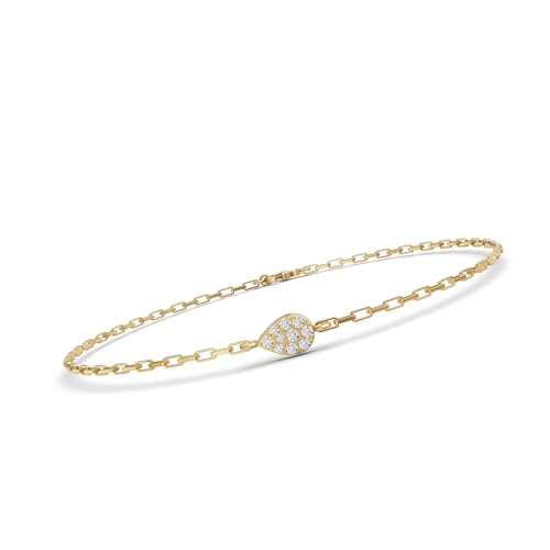 TimeLess Classics 14K White and Yellow Gold Natural Diamond Link Bracelet for Women, Comes with Secure Lobster Clasp and Pave Setting, A True Friendship Day Gift (J-K Color, I2-I3 Clarity)