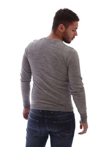 Pull gris homme 3XL grande taille classique en maille confortable | Réf 561882