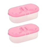 Kfwfuaee Contenedor de comida de PP para niños de 2 secciones con cubierta segura para uso en casa y al aire libre, caja de almacenamiento portátil para aperitivos para niños