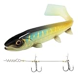 Spinpoler Bombshad Fishing Lure Big Fish Swimbaits:Paddle Tail with Stinger Rig Hook Set Soft Plasti