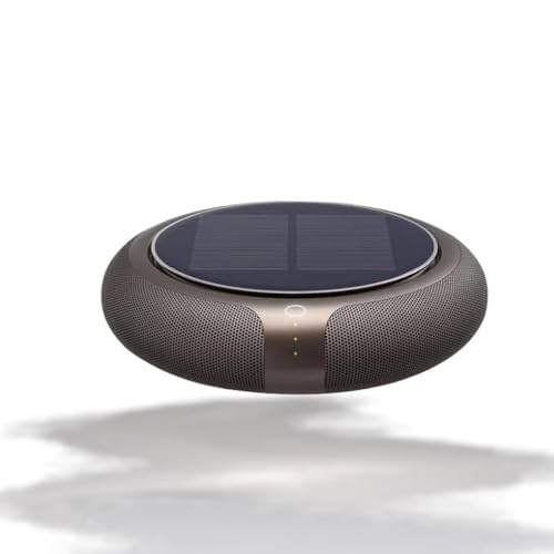 LumoLightコンパクトな車用空気清浄機、ソーラー/USB電源、殺菌・脱臭機能付き、タバコの臭いやアレルギーを防ぐタバコ空気清浄機 (モカゴールド)